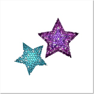 Stained Glass Star Pattern Posters and Art